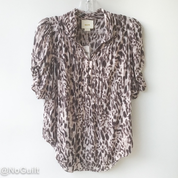 Anthropologie Tops - NEW Leopard Print Blouse Size 4 by Maeve Anthro
